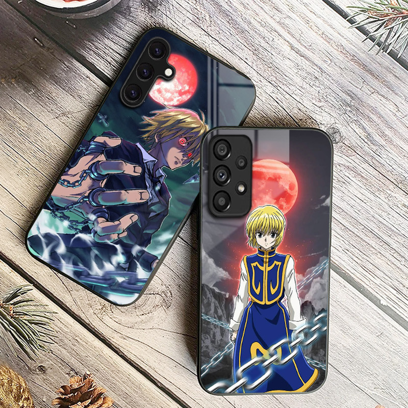 Caçador x Kurapika Capa De Telefone De Vidro Para Samsung Galaxy A14 A16 A30 A22 A32 A33 A34 A40 A42 A55 4G A52 A53 A54 