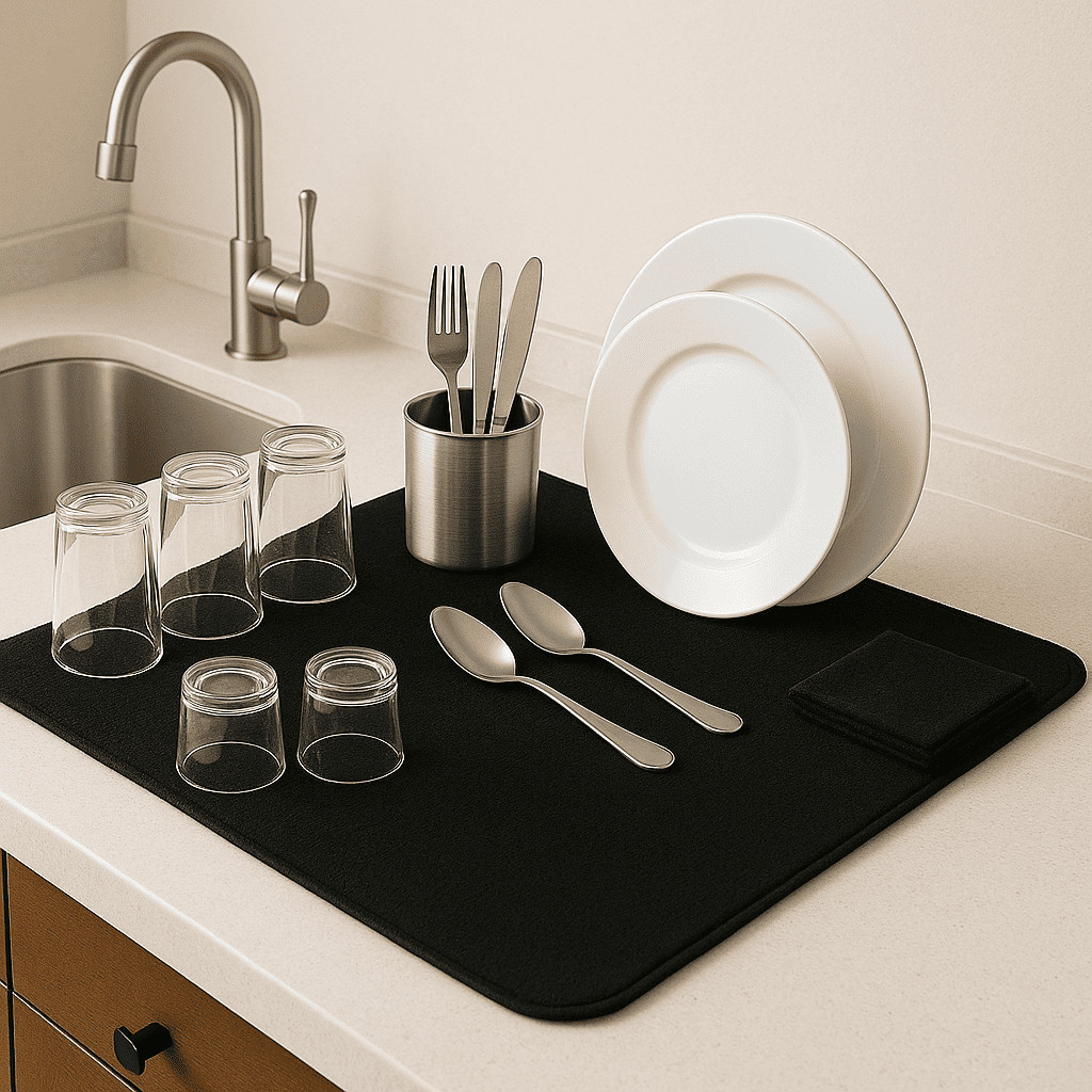 Tapete Escorredor De Louça Dobrável E Absorvente Para Pia 70x35cm em Oferta na Shopee