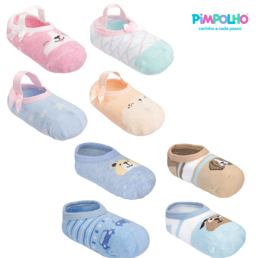 MEIA SAPATILHA COLORIDA SORTIDAS PIMPOLHO