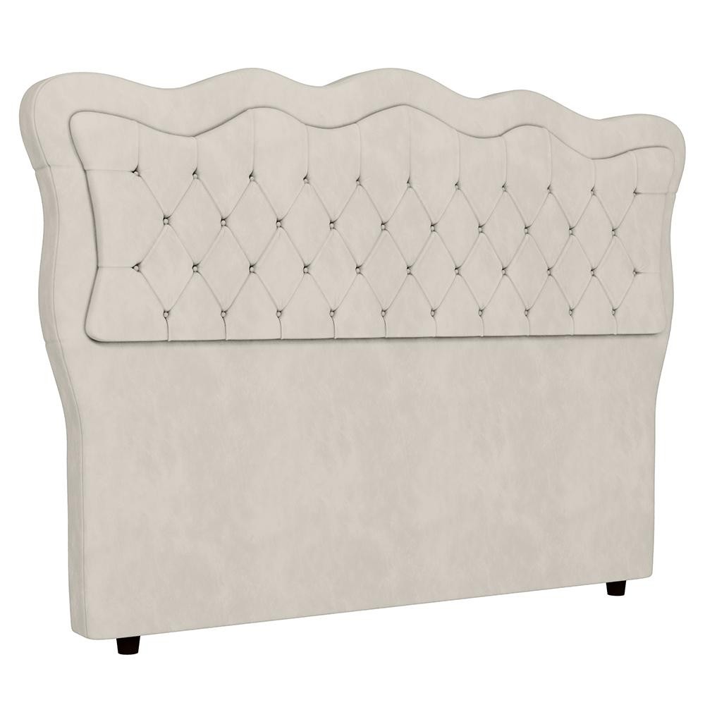 Cabeceira Casal Queen Cama Box 160cm Oregon Z04 Veludo Bege - Mpozenato