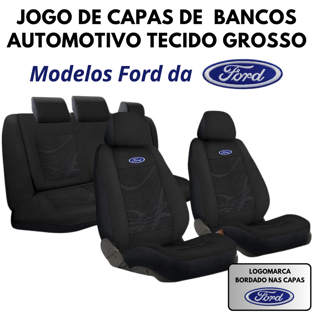 Capa Para Banco Carro Ford Tecido Grosso Impermeável Automotivo Todos Modelos E Veículos Ford
