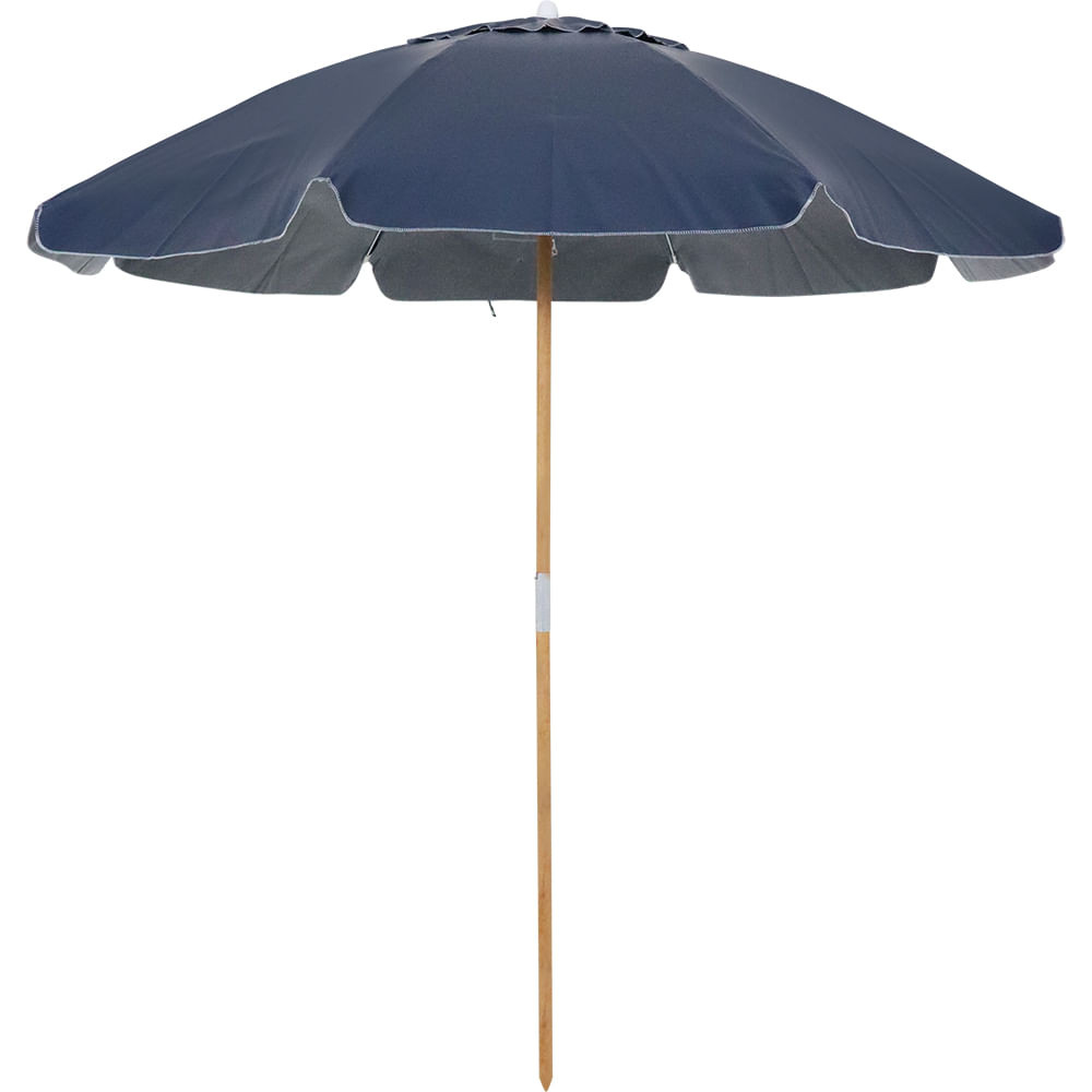 Guarda-Sol Guarapari em Bagum e Haste de Madeira 1,60m Azul Marinho Bel - Sports & Outdoors