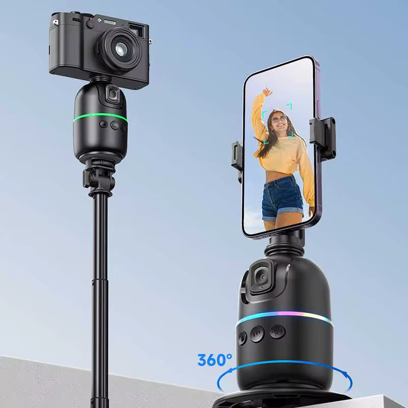 Suporte Inteligente para Celular 360° Rastreamento Facial e Controle por Gestos 