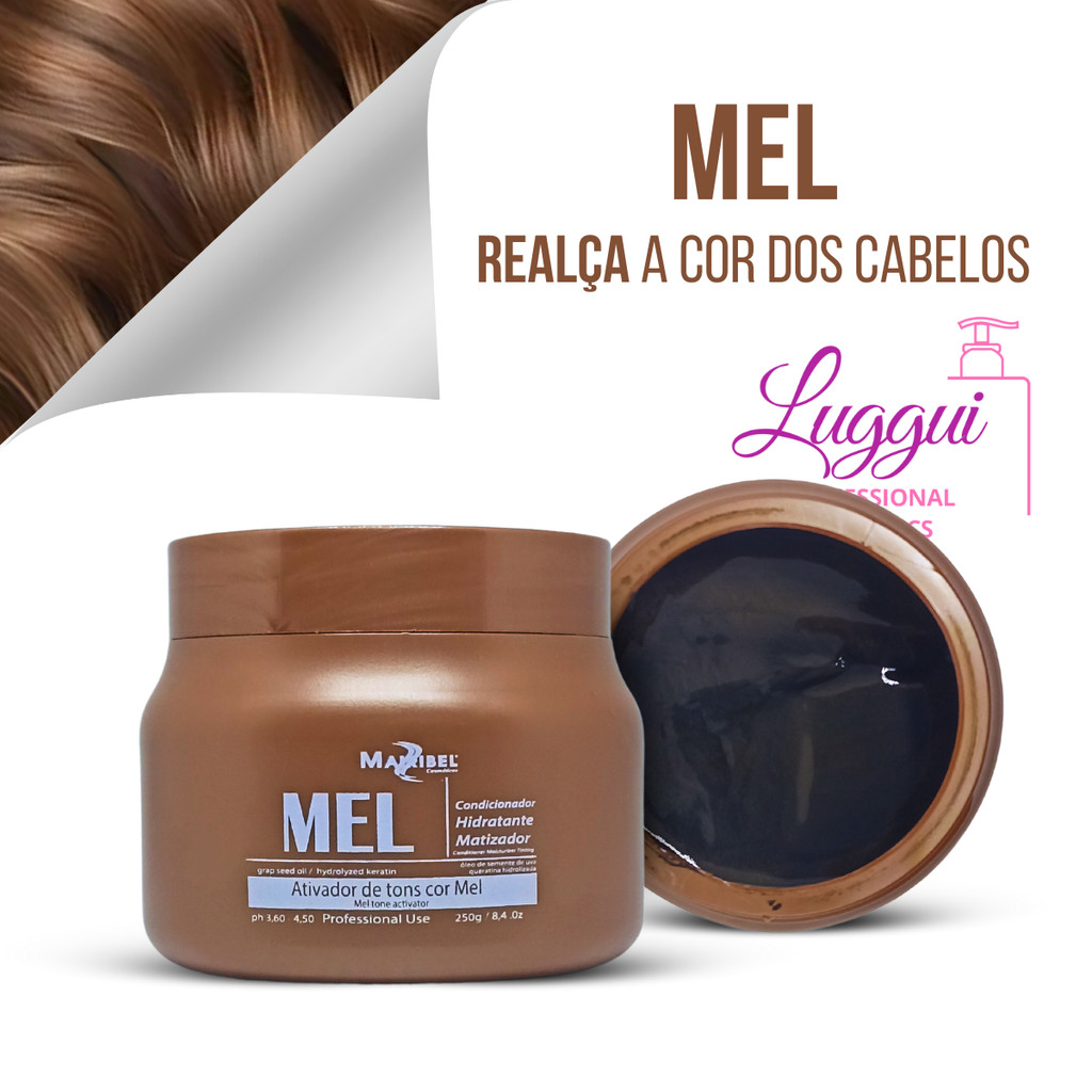Máscara Matizadora Mel Mairibel 250g - Ativador de Tons Loiro Mel