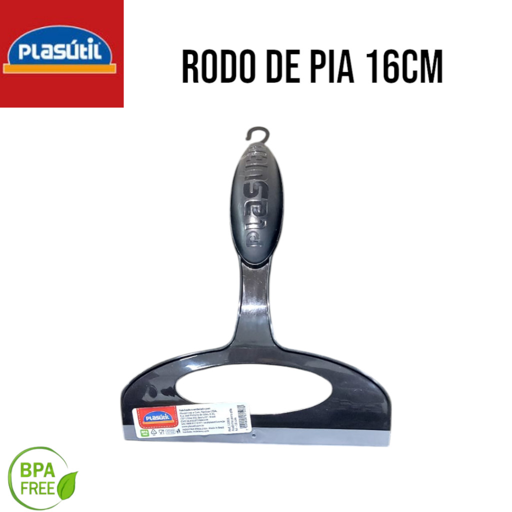 Rodinho de Pia Preto Cozinha Alta Qualidade Rodo de pia 16 cm Plasútil - Escolha a quantidade
