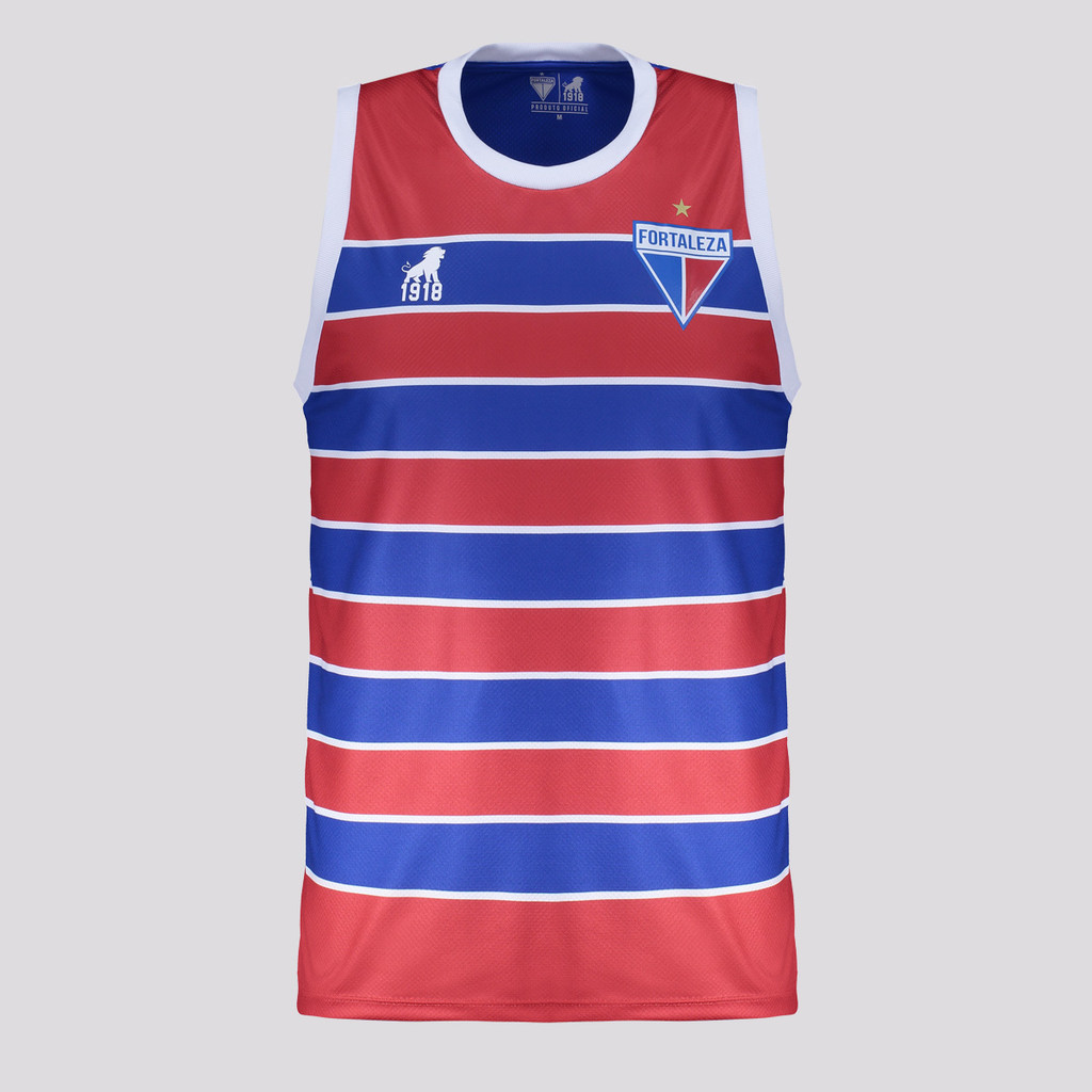 Regata Leão 1918 Fortaleza Stripe Vermelha em Oferta na Shopee
