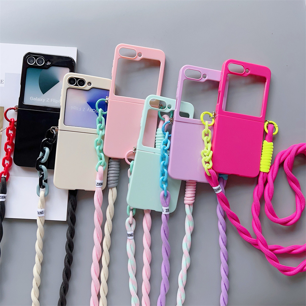 Para Motorola Razr 60 50 40 Ultra Crossbody Cordão Doce Cor Dobrável Caso De Tel
