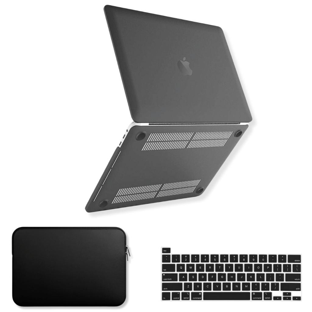 Capa Para MacBook Pro 13 Touch Bar M1 M2 A2338 Kit +Bag +Protetor Teclado 2019/2023 - Preto Cristal