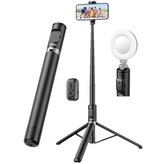Tripé de bastão de selfie para celular de 1,7 m, controle remoto integrado, portátil  FANG em Oferta na Shopee