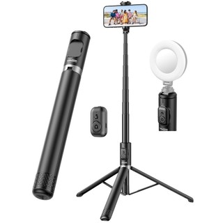 Tripé de bastão de selfie para celular de 1,7 m, controle remoto integrado, portátil  FANG