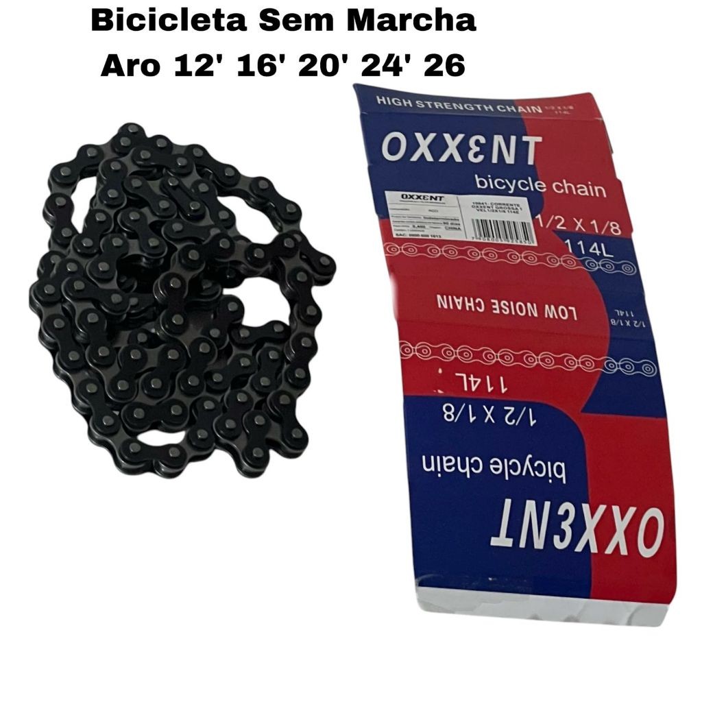 Corrente Grossa Para Bicicleta Sem Marcha Aro 12/16/20/24/26 em Oferta na Shopee