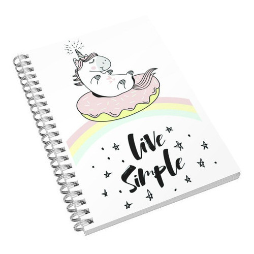Caderno Universitário Unicornio Dona Kawaii 1, 10 e 15 Matérias Escolar Capa Dura Animes  Desenhos