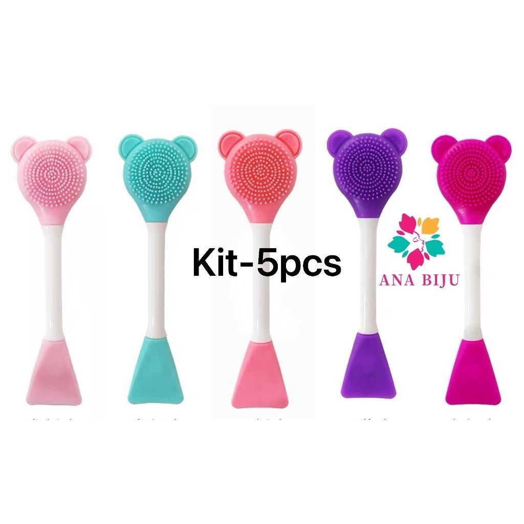 ANA1108 KIT 2/3/5 PCS Pincel de silicone para aplicação de máscara e esfoliação facial em Oferta na Shopee
