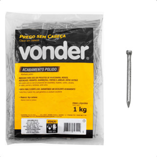 Prego sem Cabeça 8 x 8 Polido 1 Kg Vonder em Oferta na Shopee