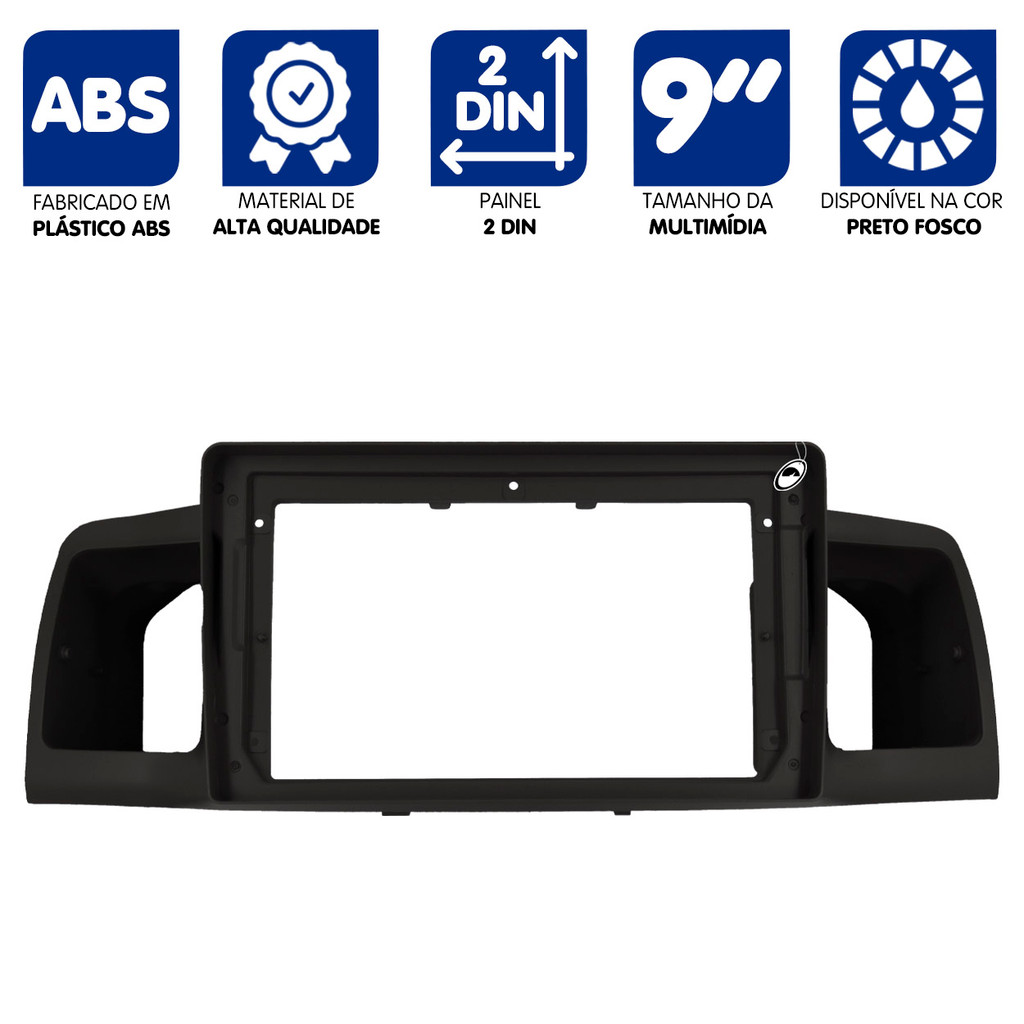 Moldura de Painel 2 Din 9" Corolla 2003 até 2006 Preto · foto 2