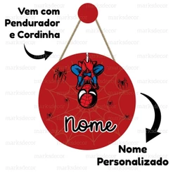 Enfeite Porta Maternidade Homem Aranha Heróis Quadro Decorativo Infantil Quarto Menino
