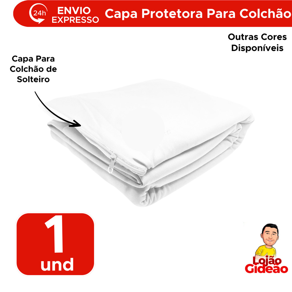 Capa Para Colchão De Solteiro Malha Gel Com Zíper Protetor Para Colchão 100% Poliéster