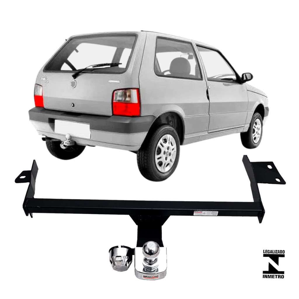Engate Reboque Fixo Uno 2000 A 2003 Furo Capacida Carga 450kg Aco Brucke
