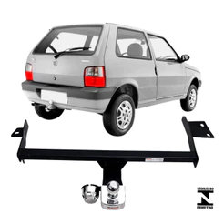 Engate Reboque Fixo Uno 2000 A 2003 Furo Capacida Carga 450kg Aco Brucke