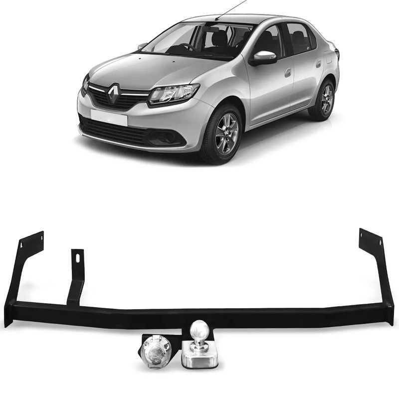 Engate Reboque Reforcel Fixo Renault Logan 2013 2014 2015 2016 2017 2018 2019 2020 2021 2022 2024  de reforçado bOM