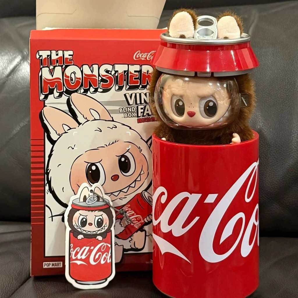 Labubu Coca-Cola Série Caixa Misteriosa Boneca Feliz Figura de Terceira Geração Coração Ma...