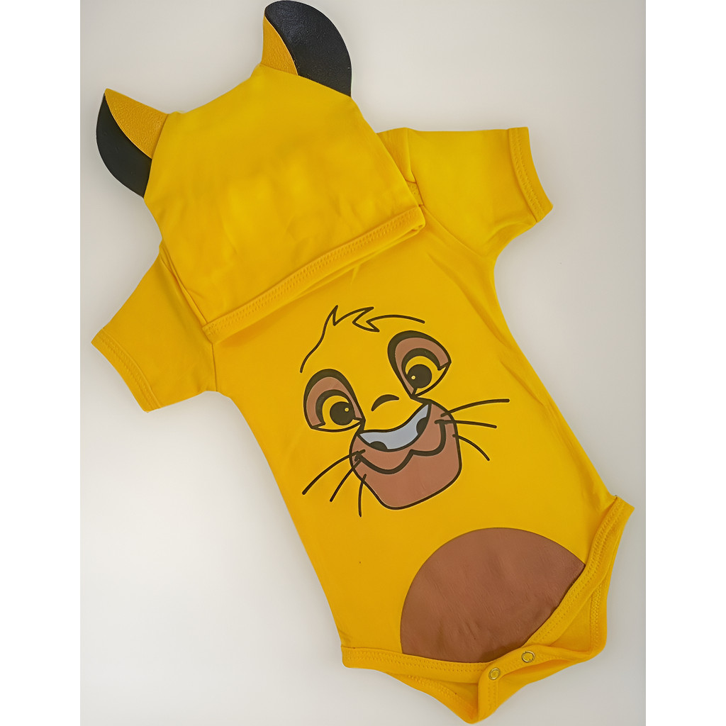 Body Bebe Mesversario Infantil Tematico Simba Rei Leão