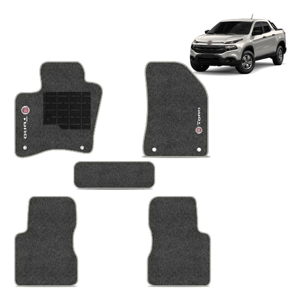 Kit de tapetes 5 peças específico Toro 2016 17 18 19 2020 Carpete Grafite