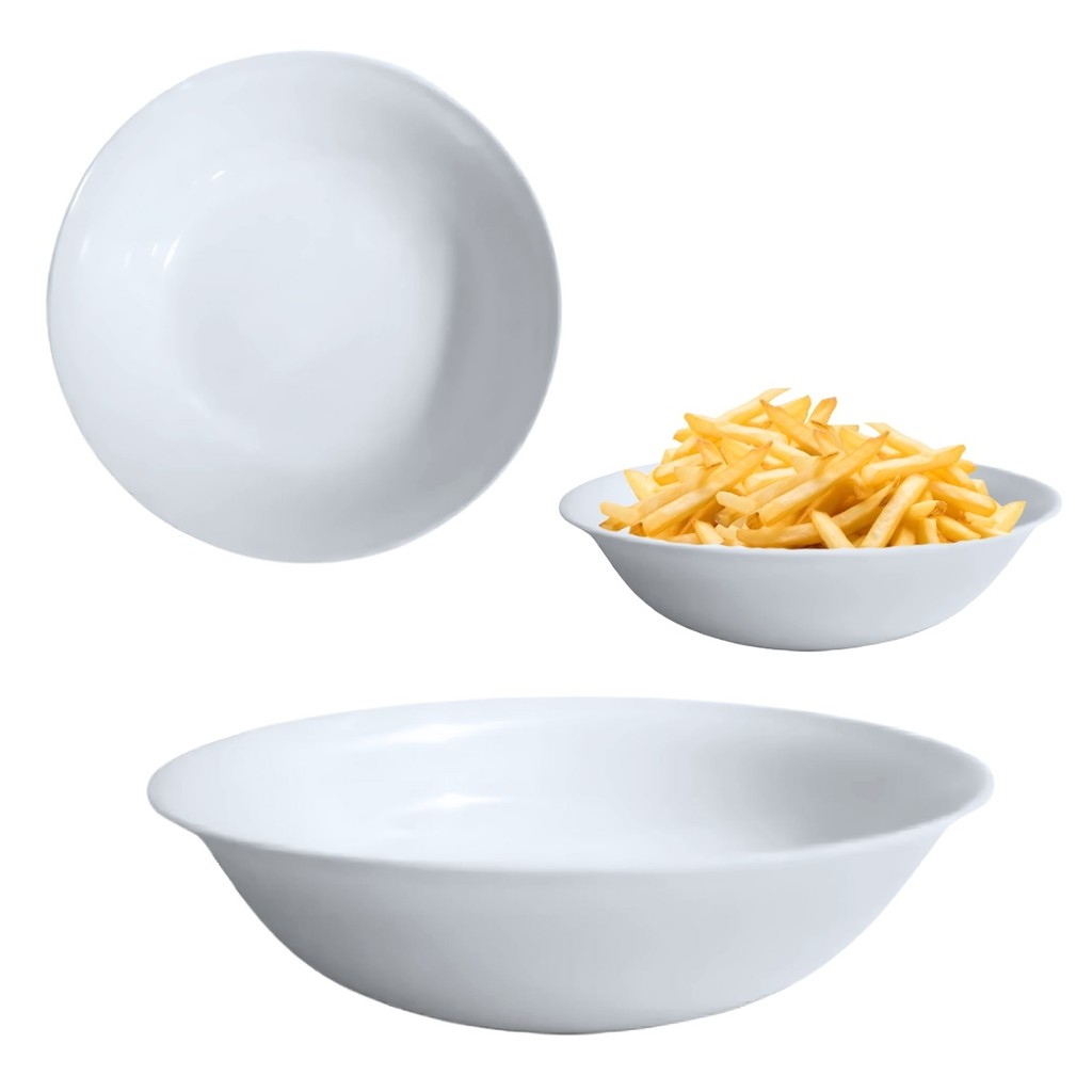 Kit 12 Bowls Melamina Branca 670ml Utilidades Domésticas