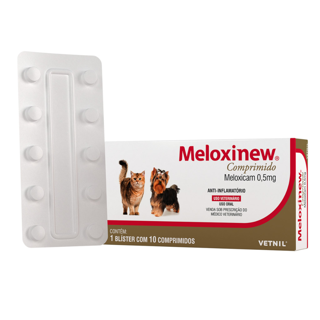 Anti-inflamatório Meloxinew Para Cães e Gatos Cartela Com 10 Comprimidos 0,5 mg em Oferta na Shopee