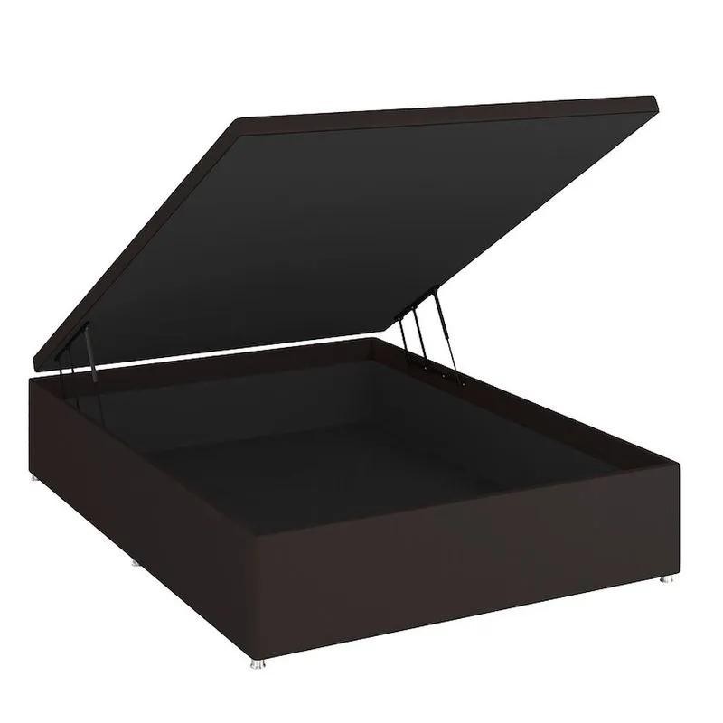 Base Baú Phy Camurça Marrom Casal (138x188x39) - Ortobom em Oferta na Shopee