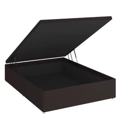 Base Baú Phy Camurça Marrom Casal (138x188x39) - Ortobom