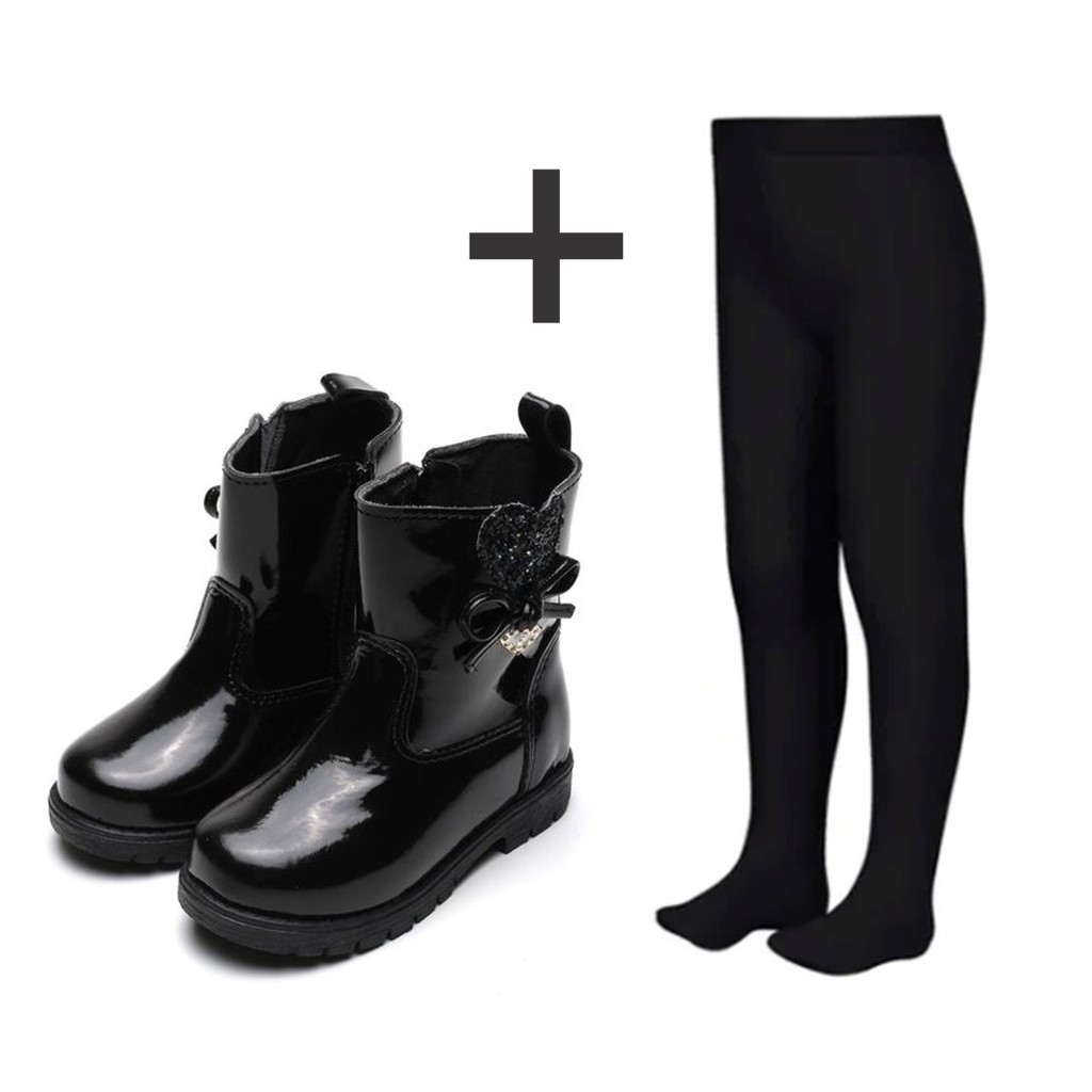 Bota Infantil Ortopasso Love Menina Verniz + Meia Calça em Oferta na Shopee