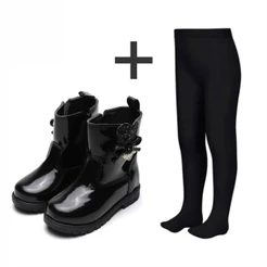 Bota Infantil Ortopasso Love Menina Verniz + Meia Calça