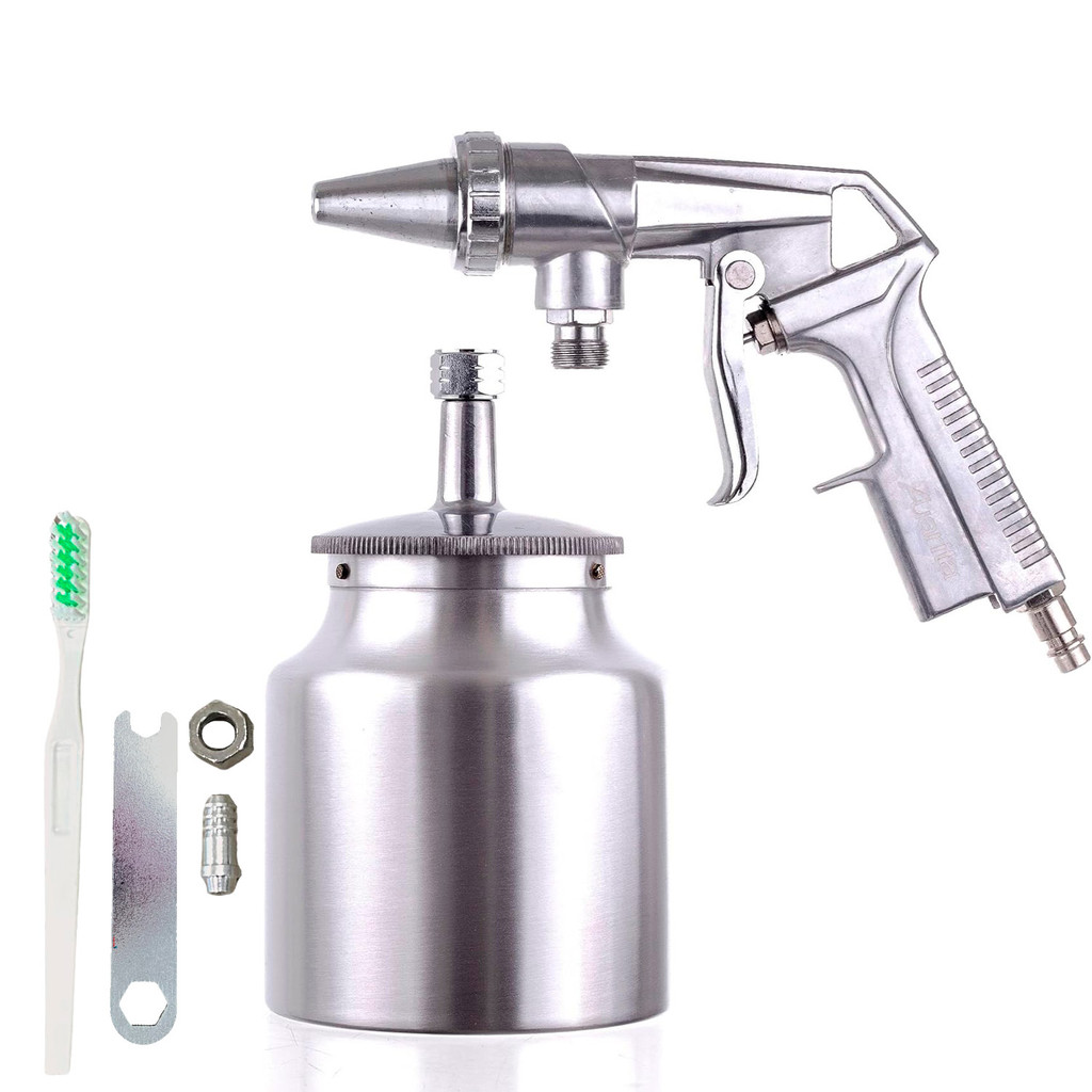 Pistola de Pintura Sucção Profissional Bico de 0,6mm copo de 1000ml Aluminio Pressão Succao