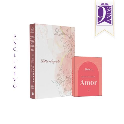 Caixinha Mensagens De Fé E Inspiração (Amor) + Bíblia Floral Rosa - ARC | Kit Inspiração e Fé - Books & Magazines