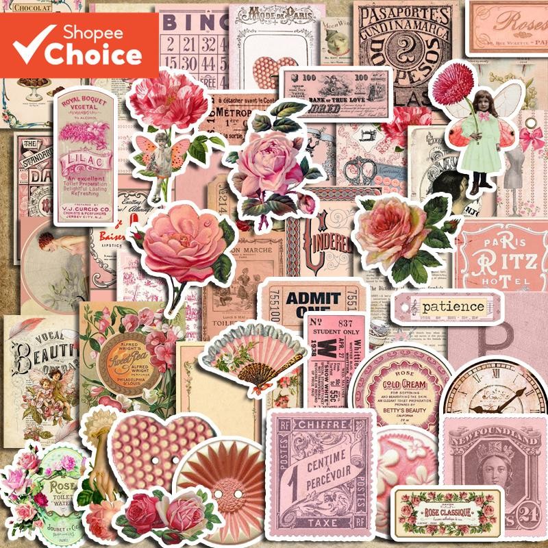 50pcs Adesivos Retro Noggs para Garrafas de Água Scrapbooking e Papelaria