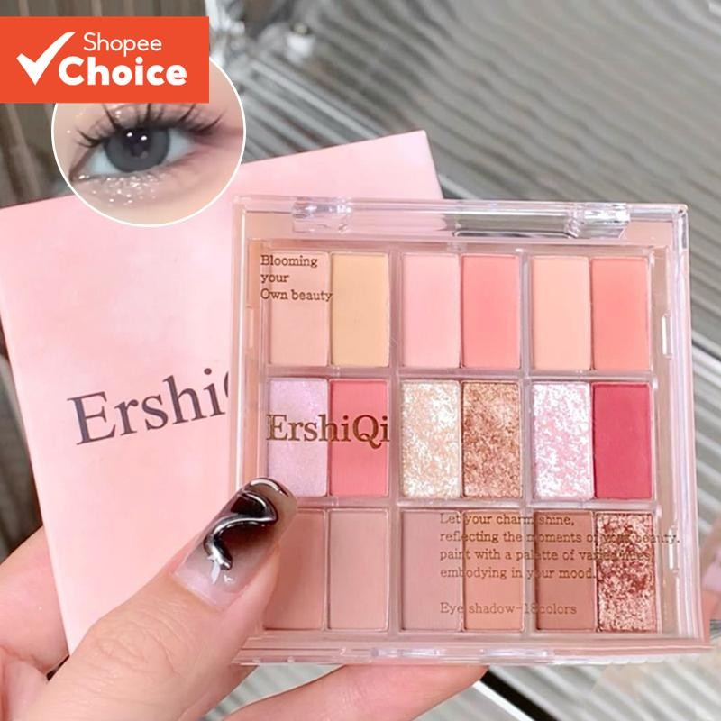 18 Paleta de Sombra Colorida Sombra Coreana Estilo Terra Cor Luz Saturada Atmosfera Facial Perolada Mate