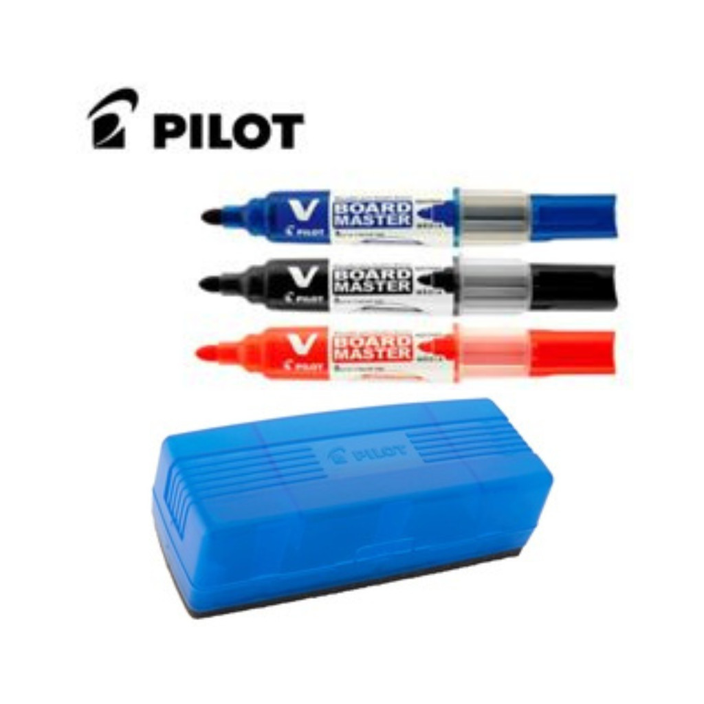 Kit com 3 Marcadores Para Quadro Branco + Apagador - PILOT/ PILOTO em Oferta na Shopee