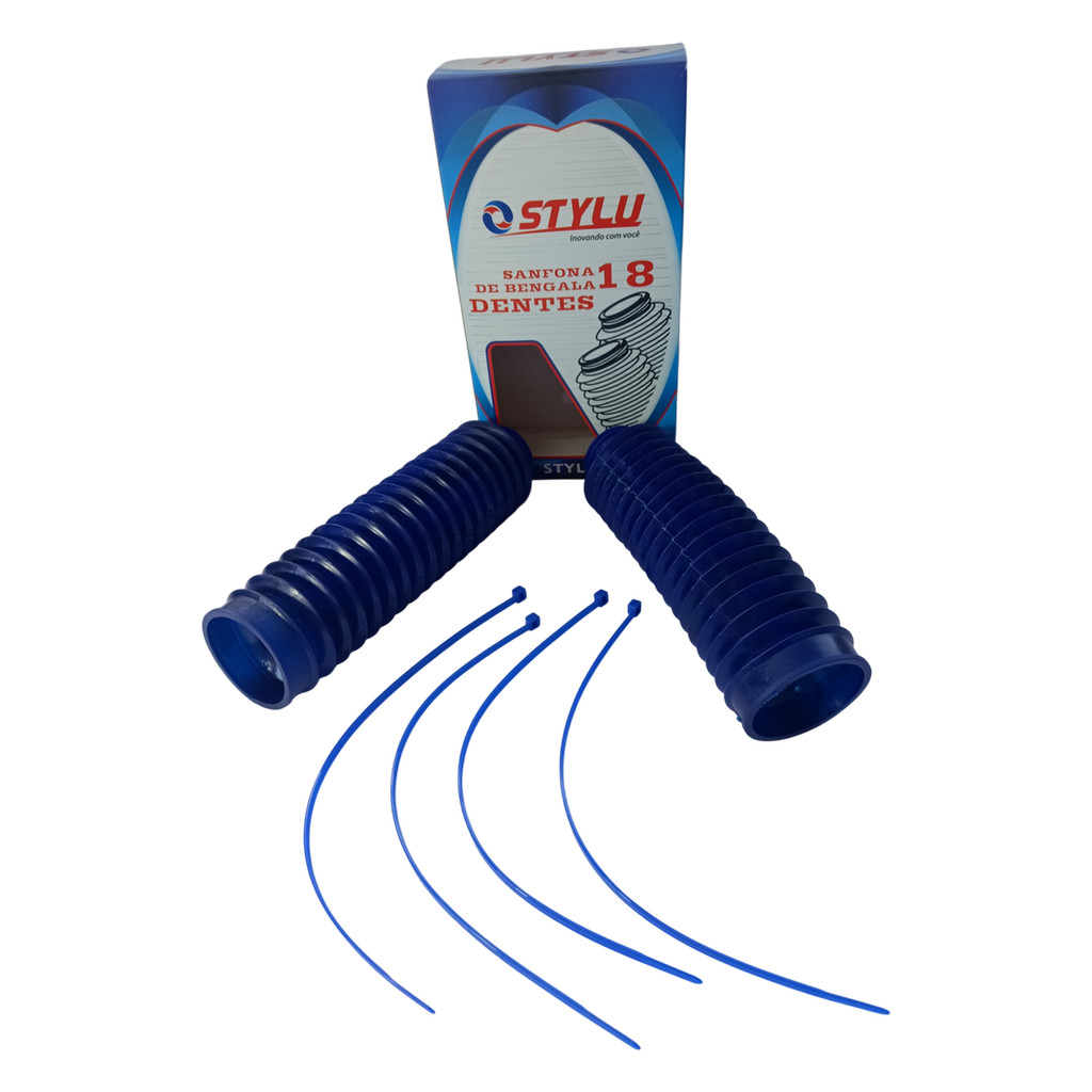 Sanfona da Bengala Azul Bros Xtz125 Xl250 Xlx250 Xlr125 18 Dentes - Azul