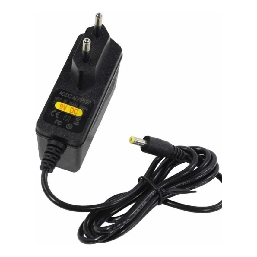Fonte Carregador Caixa De Som Amvox Lenoxx  9v Plug Amarelo