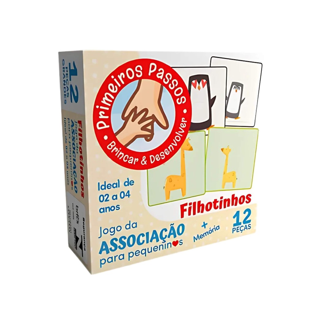 Jogo da Associação + Memória para Pequeninos Filhotinhos  12 Peças