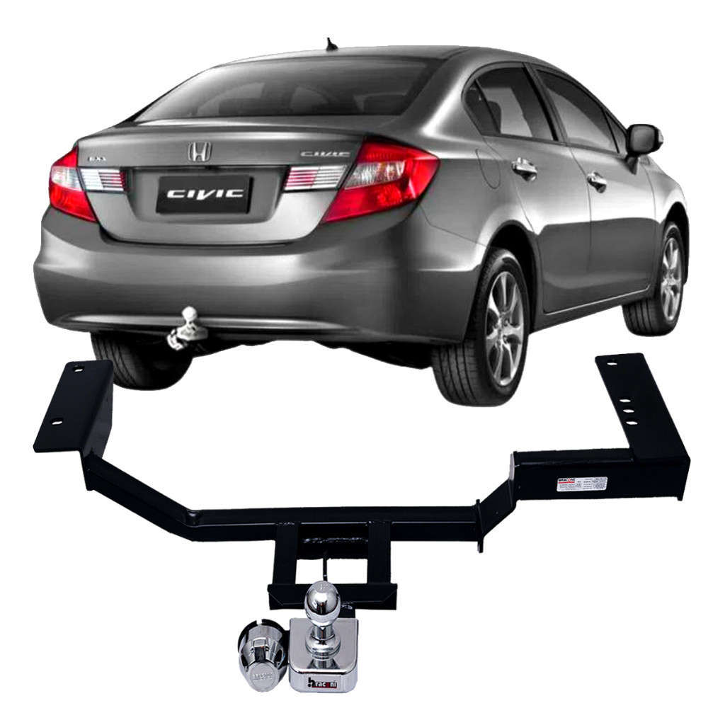 Engate Reboque Fixo New Civic 2012 A 2016 Capacida Carga 500kg Aco Resistente Certificado Inmetro Bom