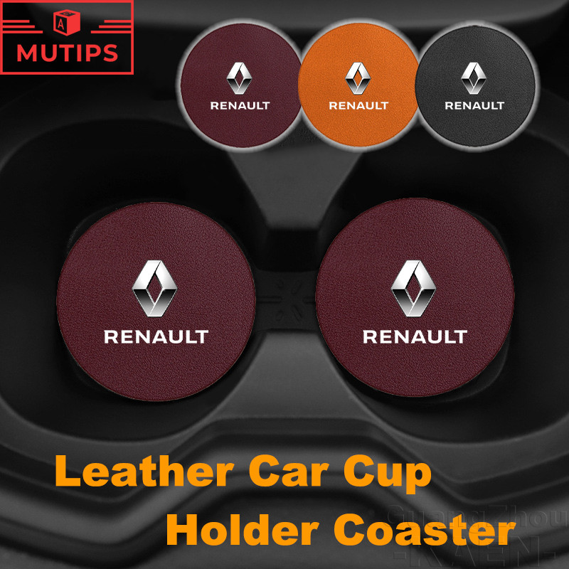 Porta-Copos De Couro Renault Para Carro Tapete De Proteção À Prova De Poeira Kwid Duster Oroch Kardian Megane 2 Sandero 