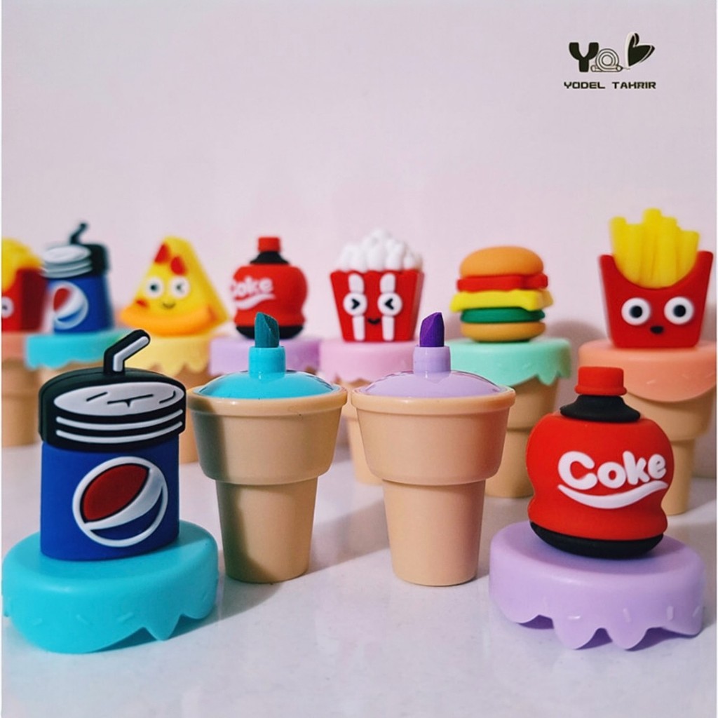 KIT MARCA TEXTO FAST FOOD COM 6 UNIDADES COM ESTOJO