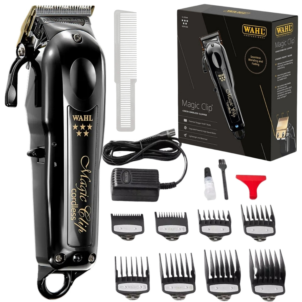 Máquina De Cortar Cabelo Wahl Magic Clip Cordless Black Profissional Lançamento 2 Anos De Garantia