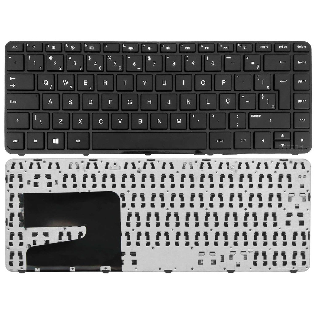 Teclado Para Notebook Hp Pavilion Tpn-q129 - Sleekbook 14-r - Sunrex P/n V139246dr1 Com Ç Frame Br