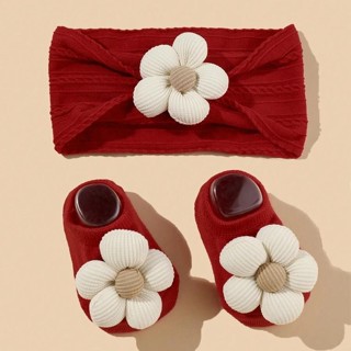 1 Conjunto Infantil/Criança Flor Decoração Elástica Náilon Bandana E Meias Malha Macia Para Bebês Meninas em Oferta na Shopee