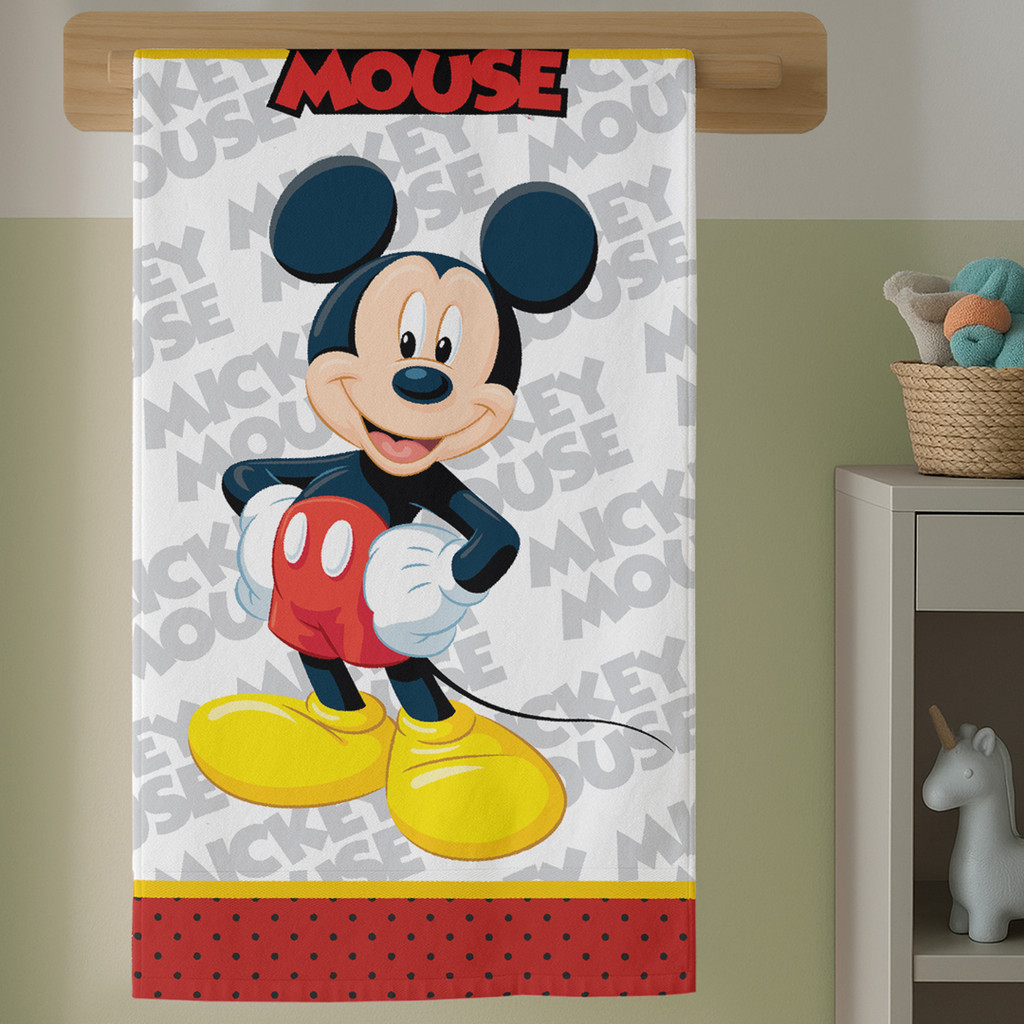 Toalha Para Banho Menino e Menina Com Estampa Colorida Desenho Ratinho Infantil Qualidade — imagem 2 de 2