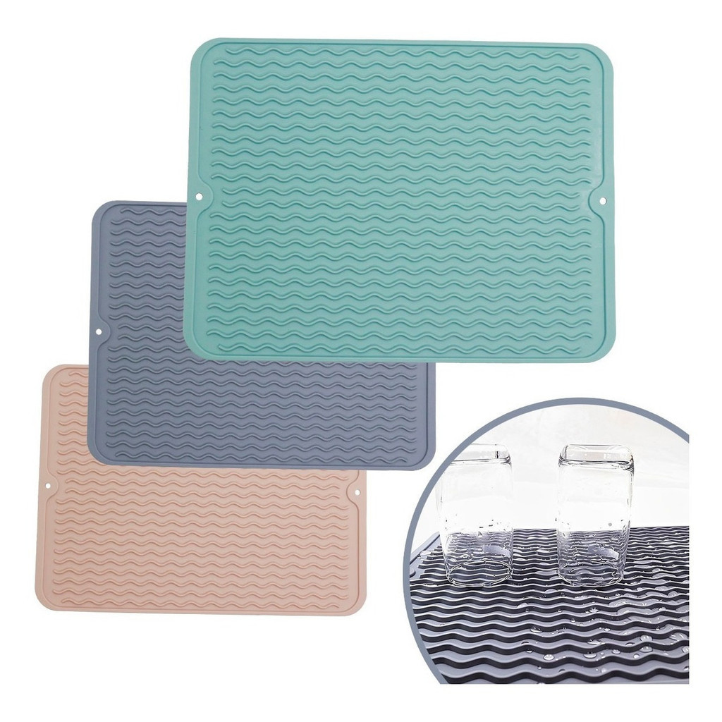 Tapete Silicone Escorredor 40 X 30 Louça Pia Secagem Rápida