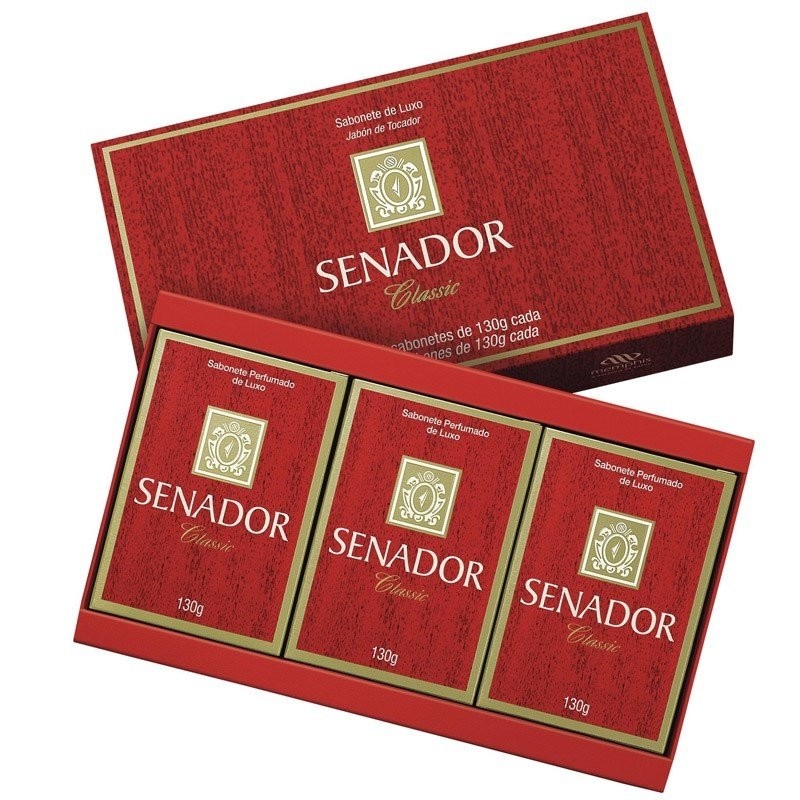 Estojo Senador Com 3 Sabonete 130g - Beauty